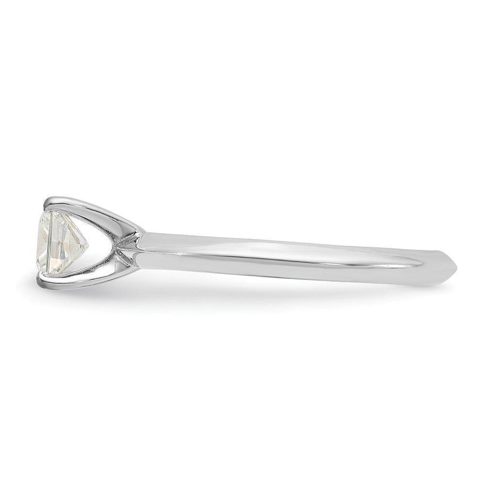 Sterling Silver Rhodium-plated 4.75mm Princess Cut Diamonore CZ Ring
