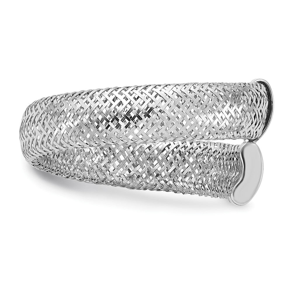 14K w/Rhodium Mesh Bypass Stretch Ring