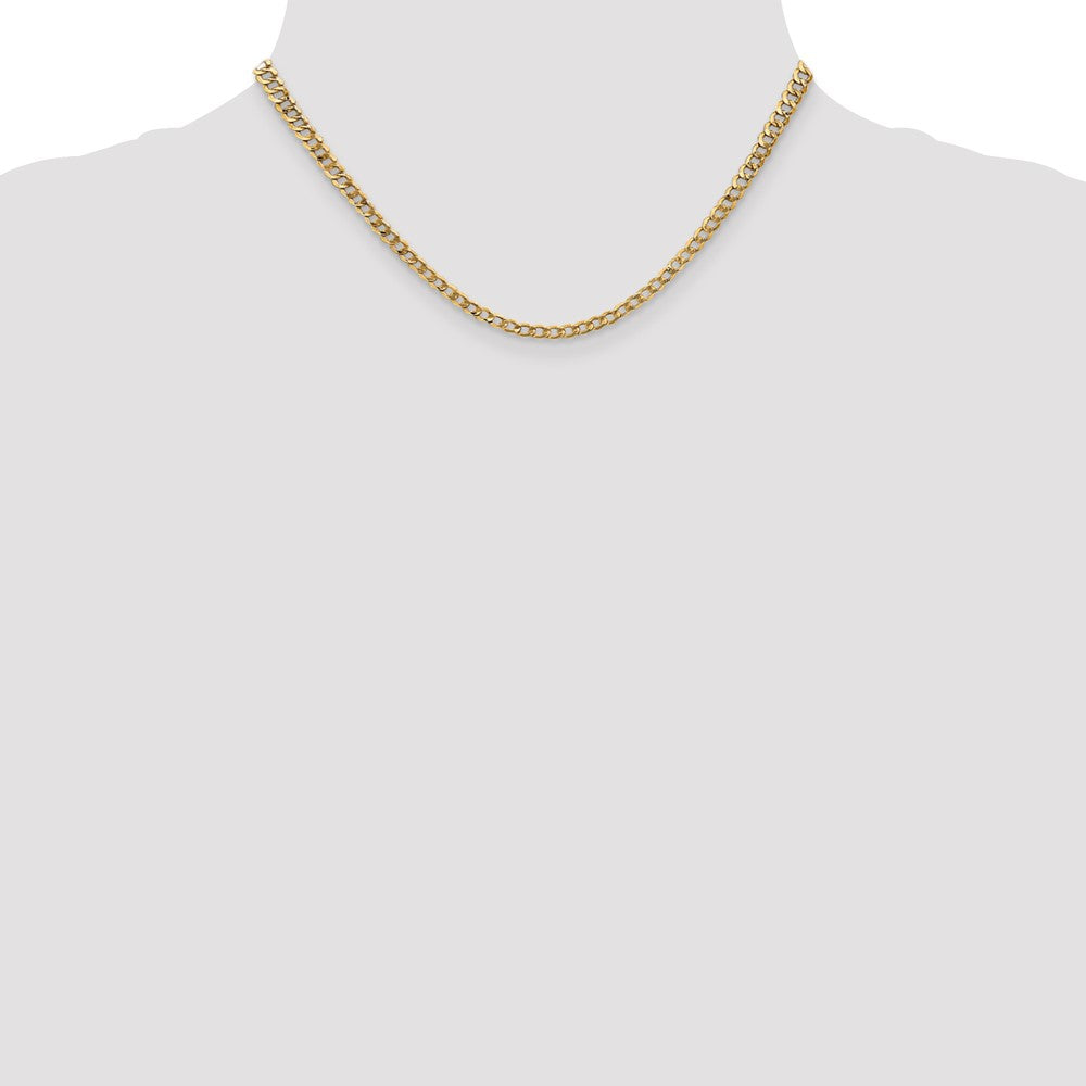 14k 3.35mm Semi-Solid Curb Chain