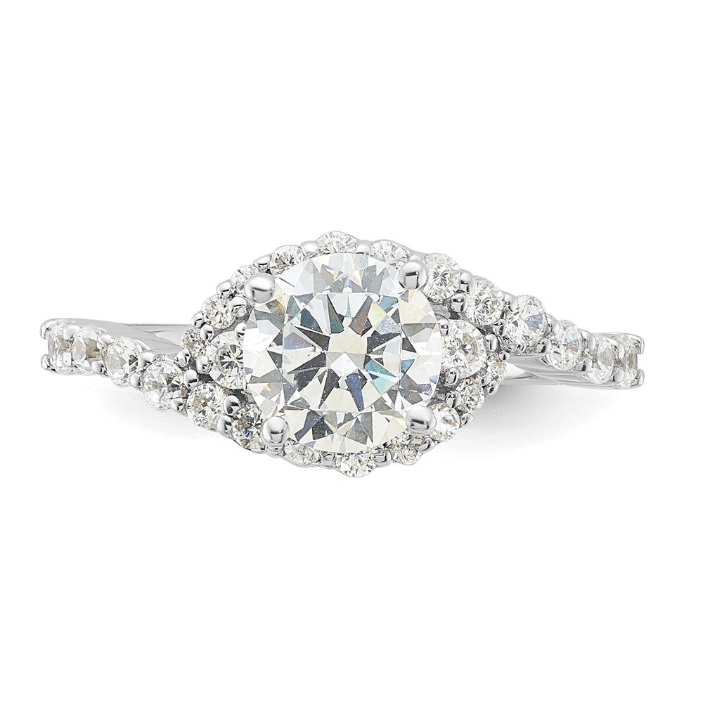 Sterling Silver Rhodium-plated Diamonore Engagement Ring