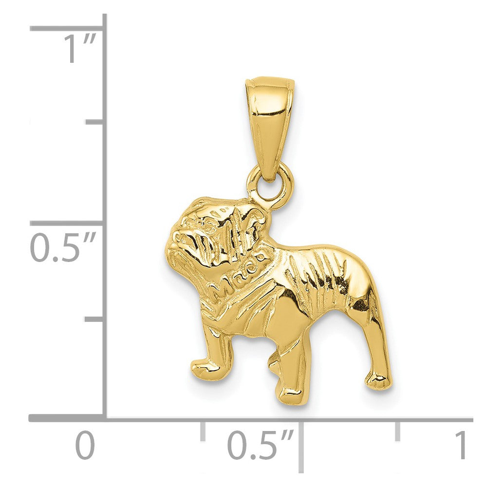 10k Yellow Gold Bulldog Pendant