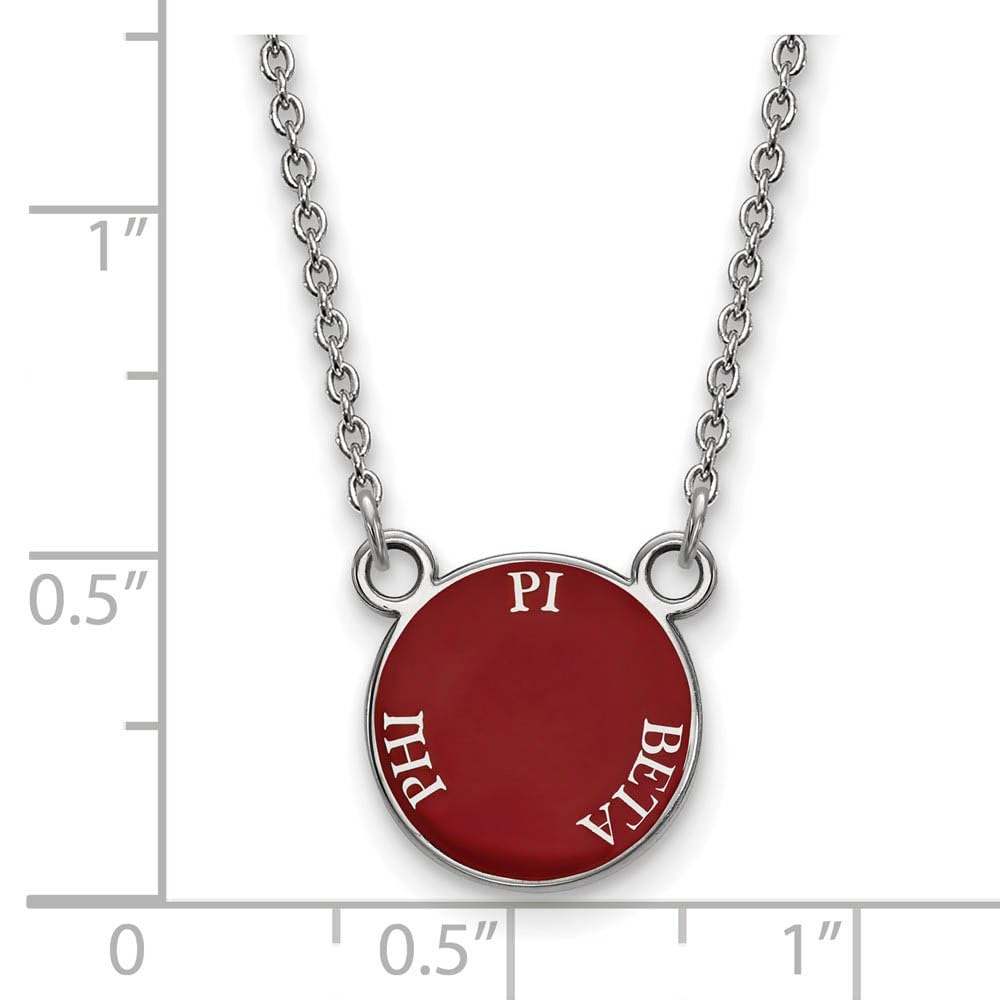 Sterling Silver 18in Official Licensed Greek Sororities Pi Beta Phi (???) XS Enamel Pendant w/Necklace