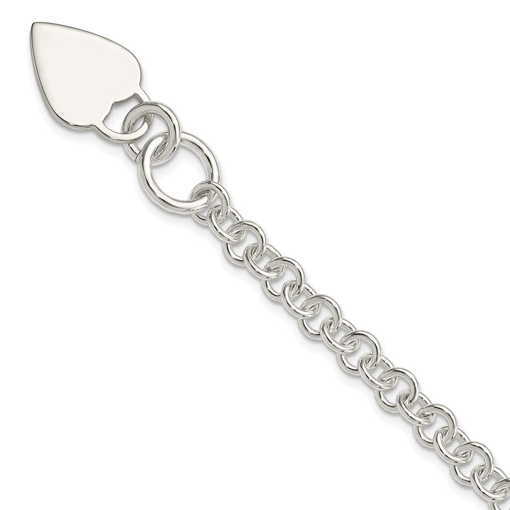 Sterling Silver Polished Heart Bracelet 7.5 inches