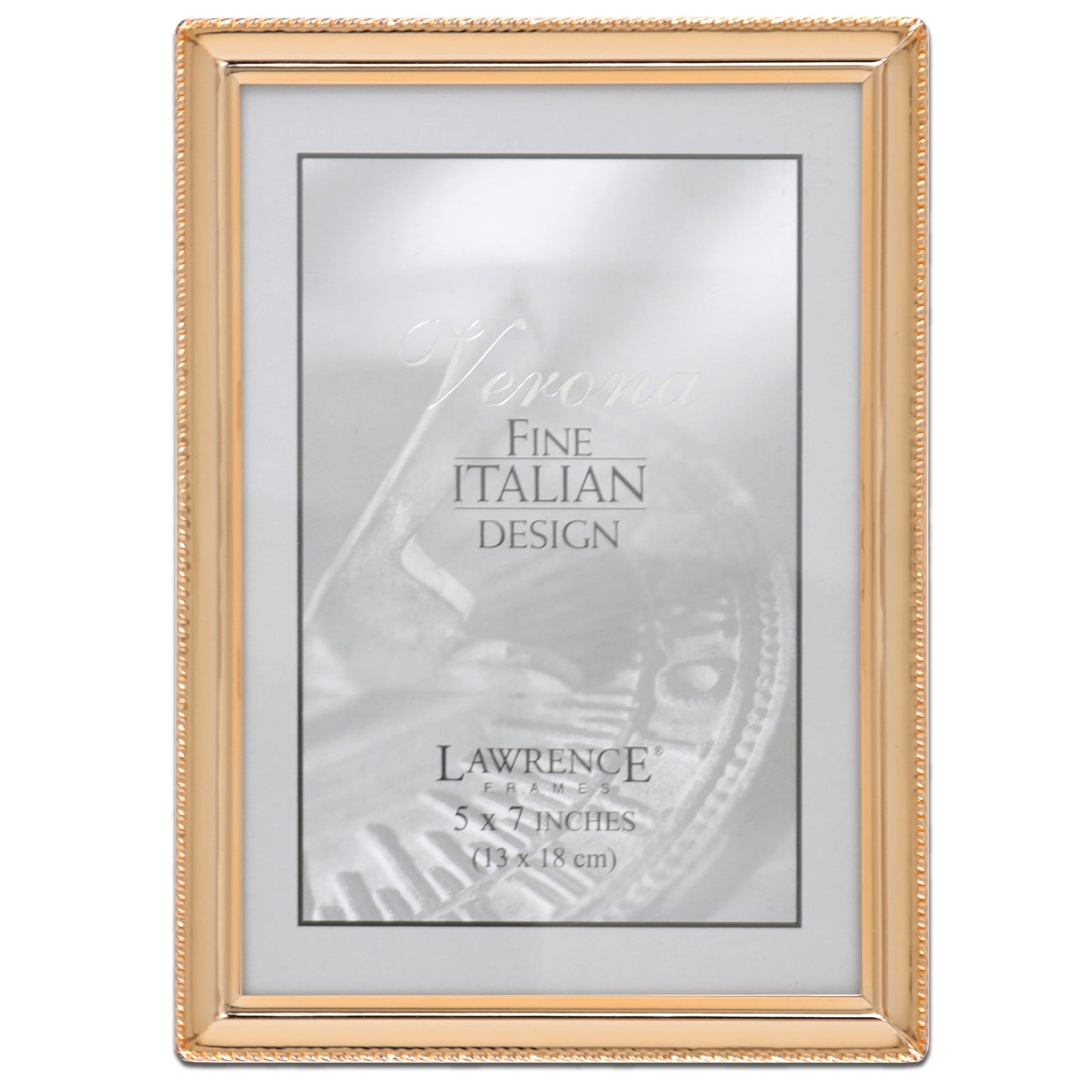 Lawrence Frames 5.12" x 7.13" Metal Picture Frame, Gold