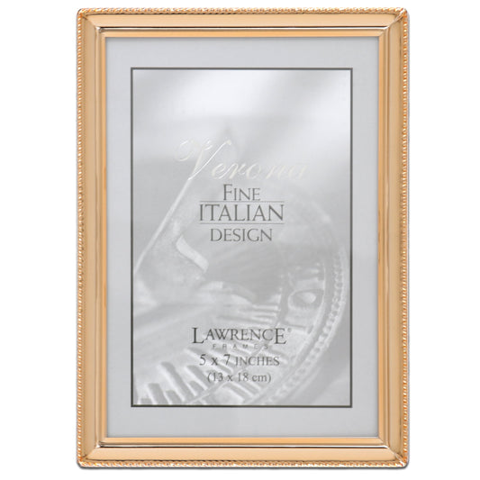 Lawrence Frames 5.12" x 7.13" Metal Picture Frame, Gold