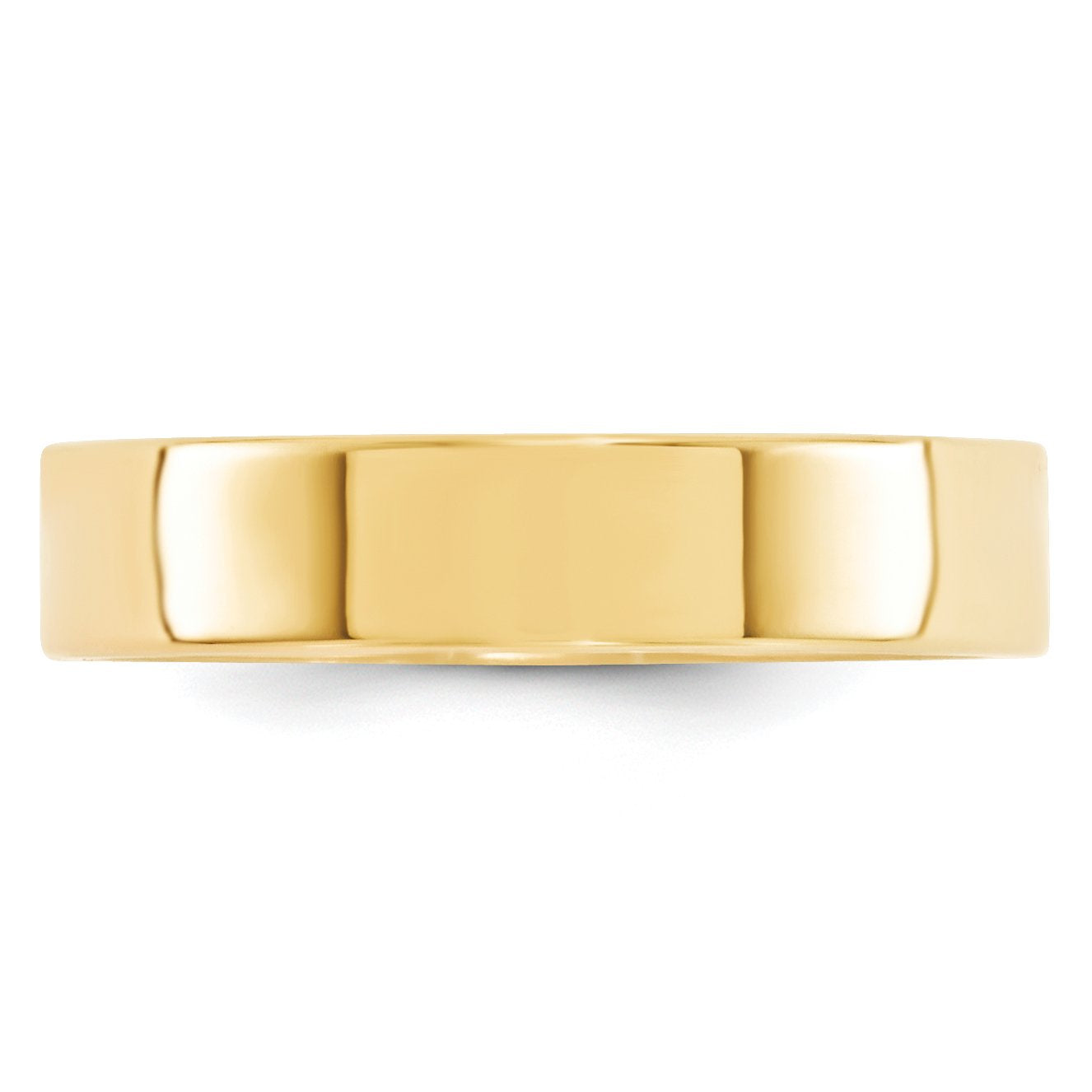 14k Yellow Gold 5mm Standard Weight Flat Comfort Fit Wedding Band Size 6.5