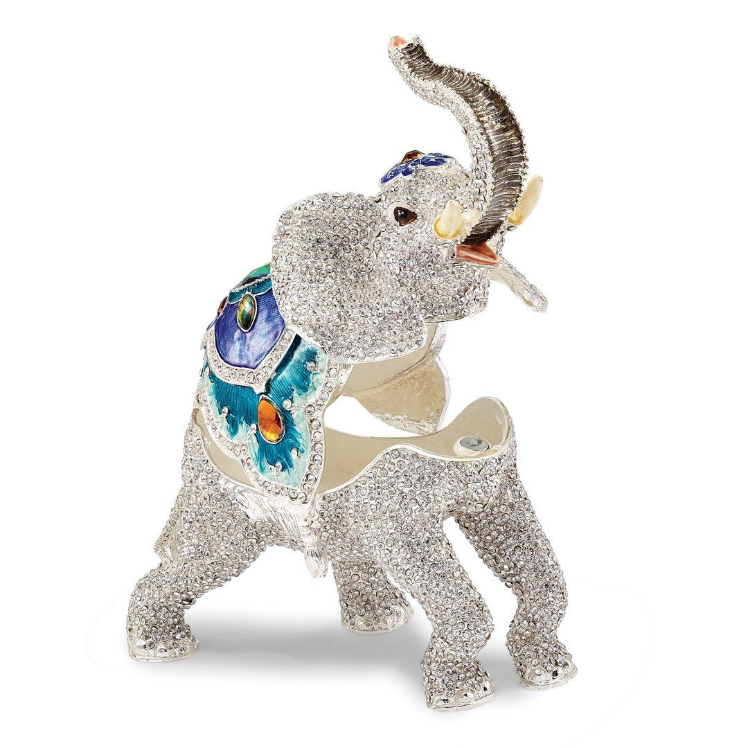 Crystal White Elephant Trinket Box