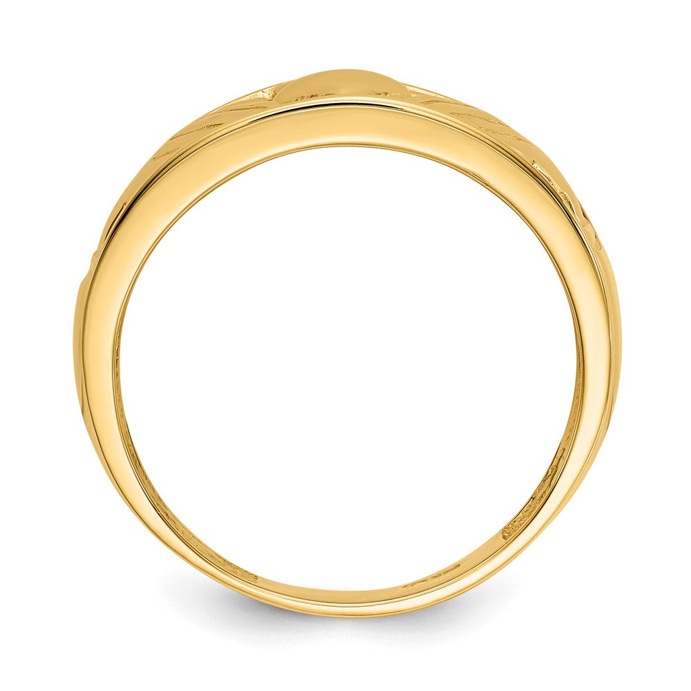 14k Polished Men's Claddagh Band Size 10