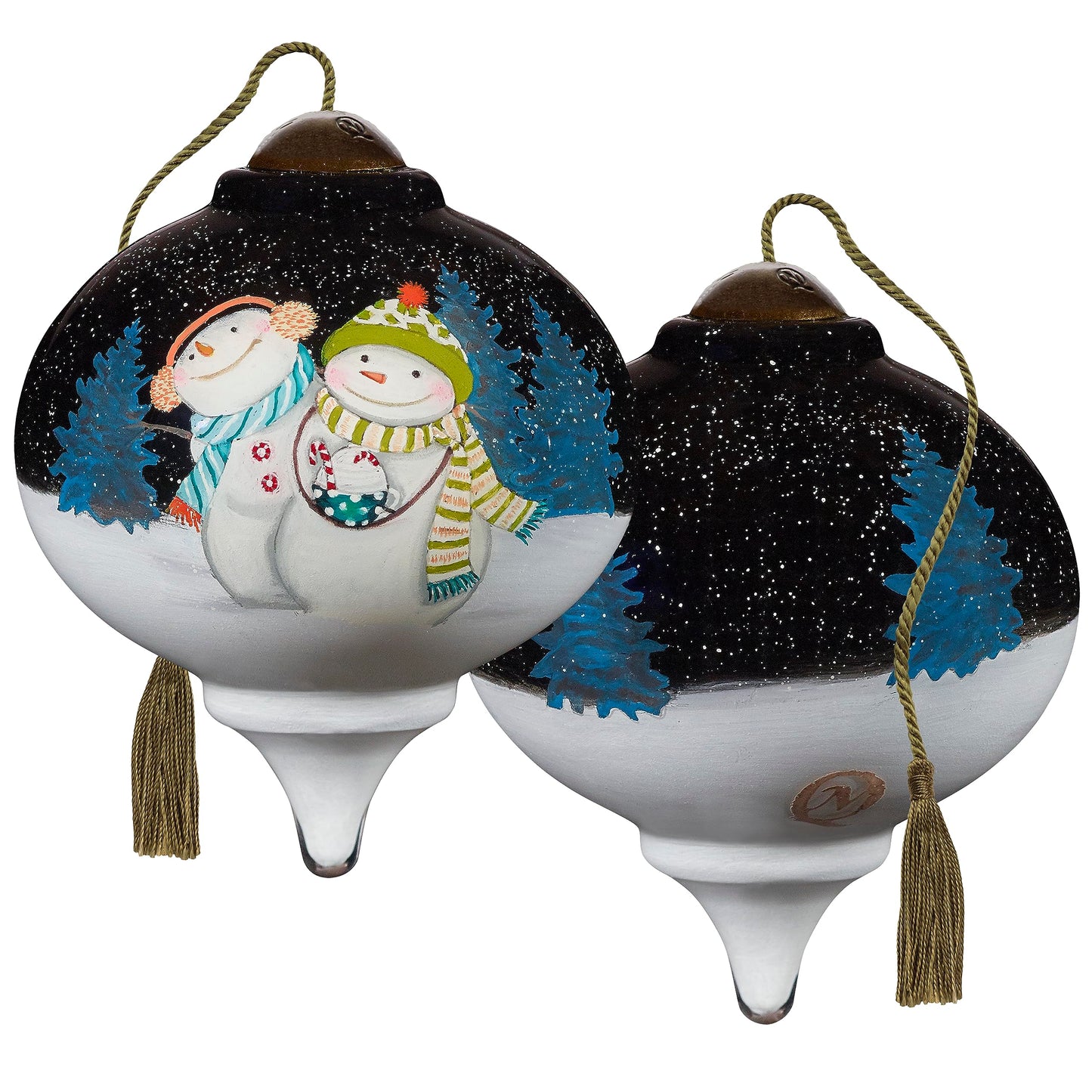 Neqwa Art Wishing You a Cozy Christmas by Sarah Summers Hand-painted Glass Ornament