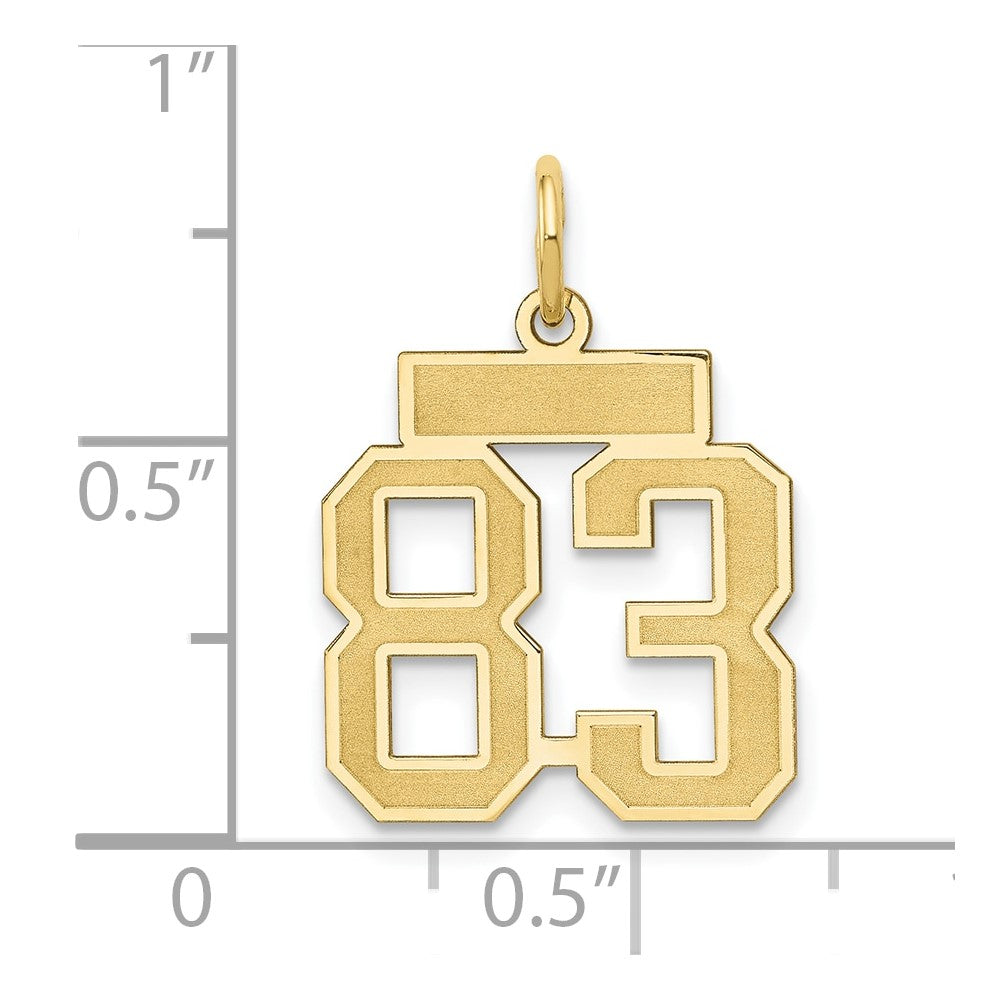 14k Small Satin Number 83 Charm