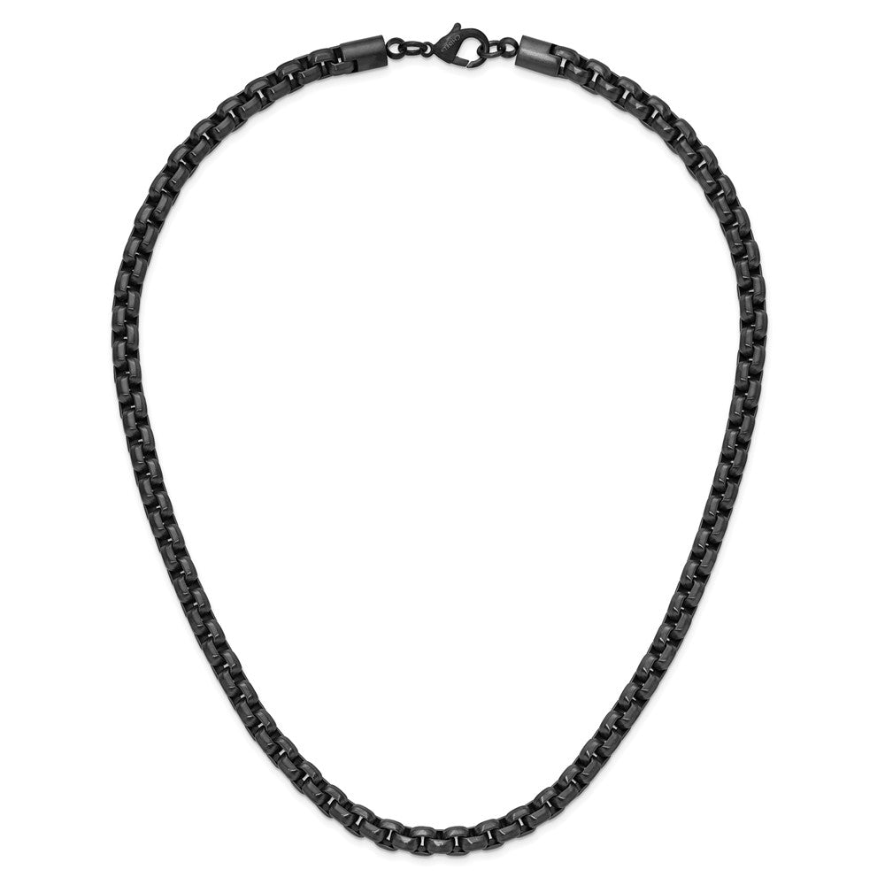 Stainless Steel Polished Gun Metal IP-plated 24in Box Chain