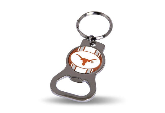 NCAA Univ. of Texas Silver-tone Bottle Opener Key Ring by Rico Industries QGC6441