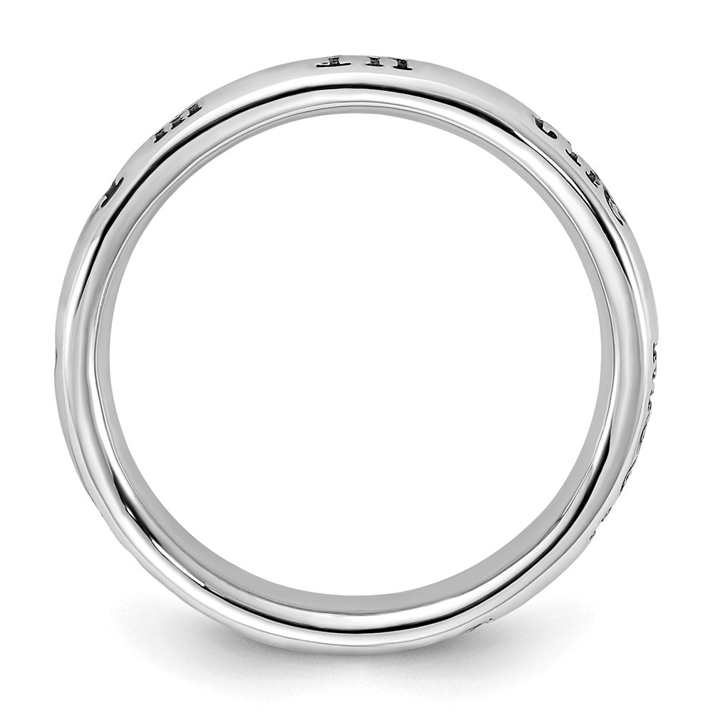 Sterling Silver Stackable Expressions Enameled Lyric I'm in the Mood For Love Ring