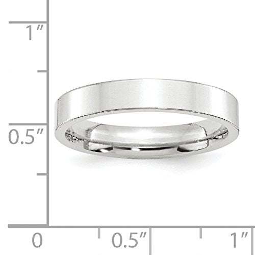 10k White Gold 4mm Standard Weight Flat Comfort Fit Wedding Band Size 10