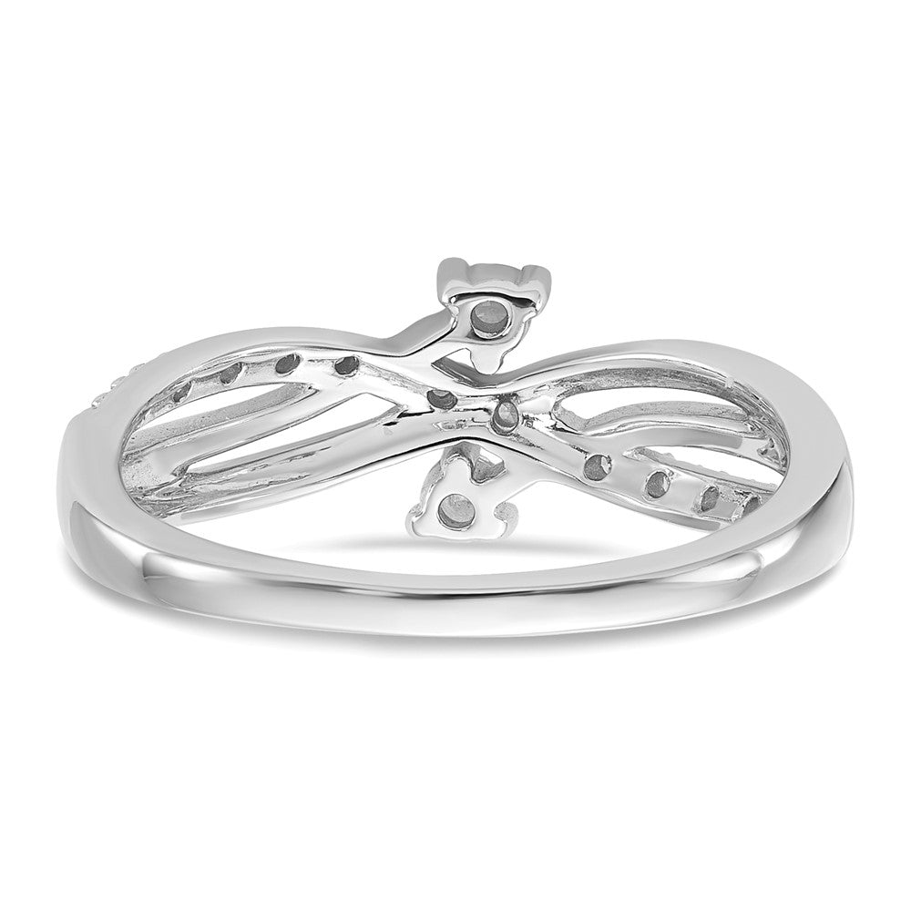 Sterling Silver Polished Fancy Twisted Diamond Ring