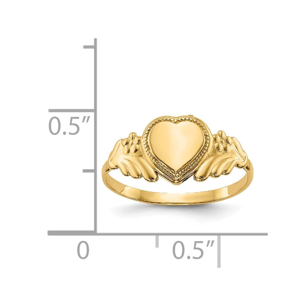 14k Polished Heart Baby Ring Size 3