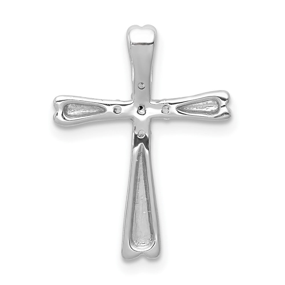 14k White Gold 1/10 carat Lab Grown Diamond VS/SI+ G+ Cross Chain Slide Pendant