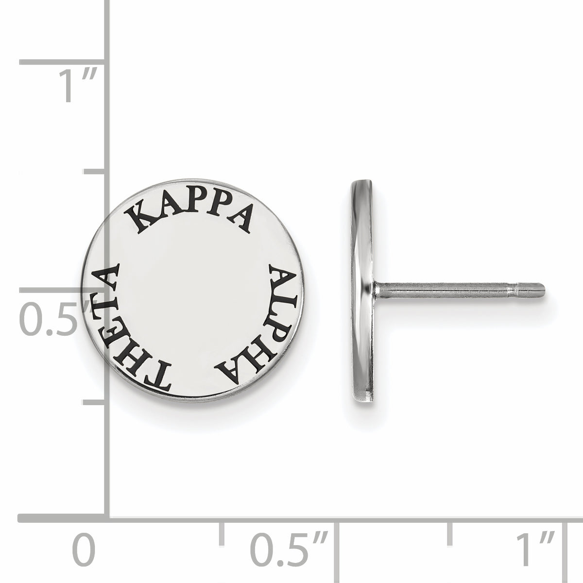 Sterling Silver Official Licensed Greek Sororities Kappa Alpha Theta (???) Enameled Post Earrings