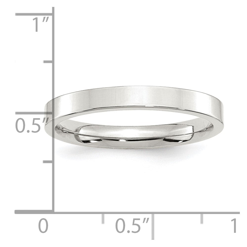 Sterling Silver 3mm Comfort Fit Flat Size 6 Band