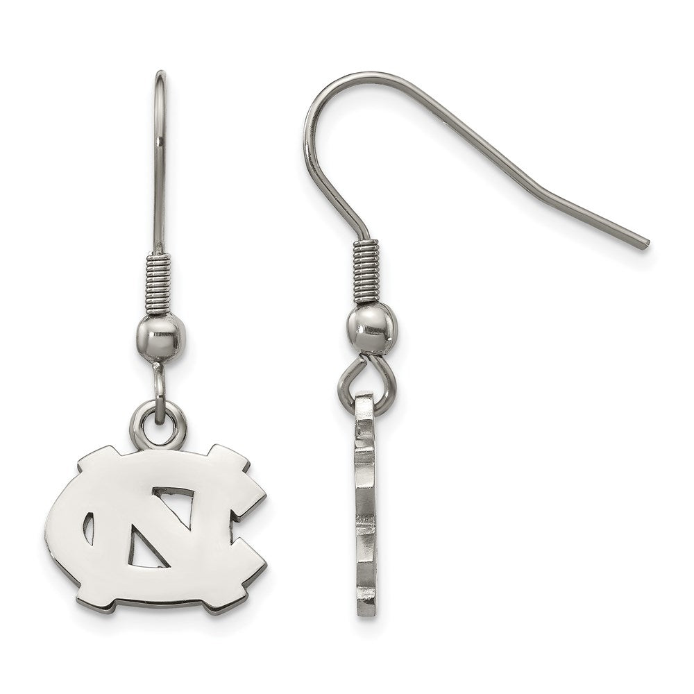 Stainless Steel LogoArt University of North Carolina N-C Dangle Wire Earrings QST517UNC