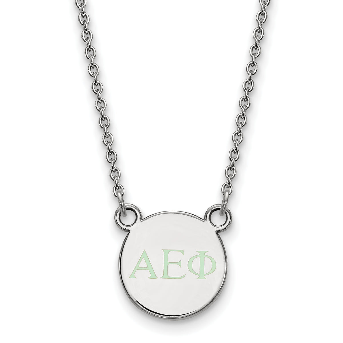 Sterling Silver 18in Official Licensed Greek Sororities Alpha Epsilon Phi XS Enamel Pendant w/Necklace