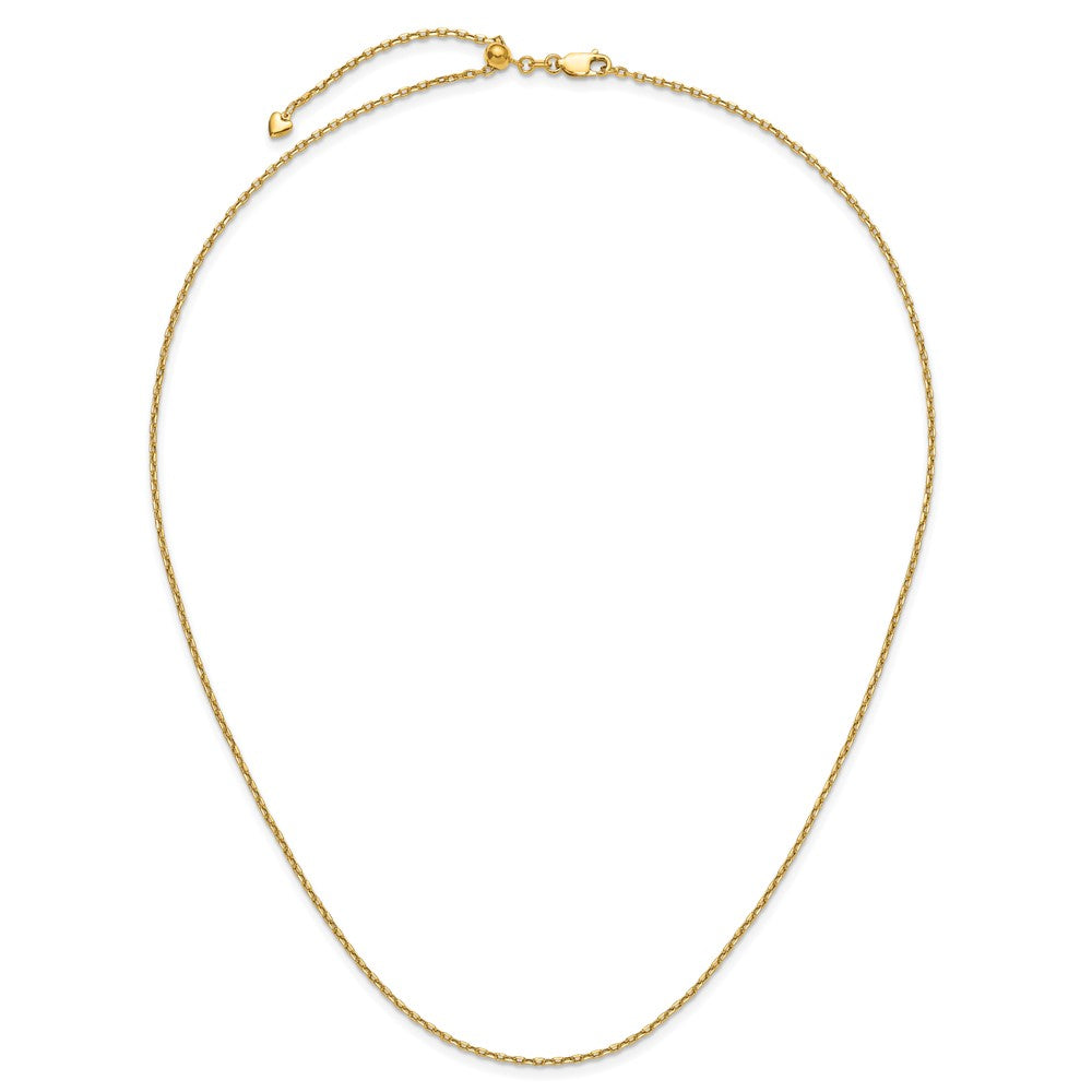 14K Adjustable 1.65mm Semi-Solid D/C Cable Chain