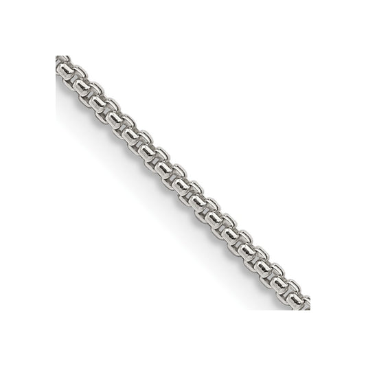 Sterling Silver 1.5mm Round Box Chain 26 Inches