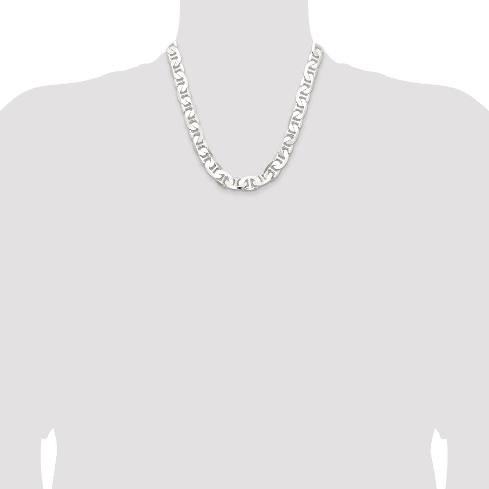 Sterling Silver 11.5mm Flat Anchor Chain 20 Inches