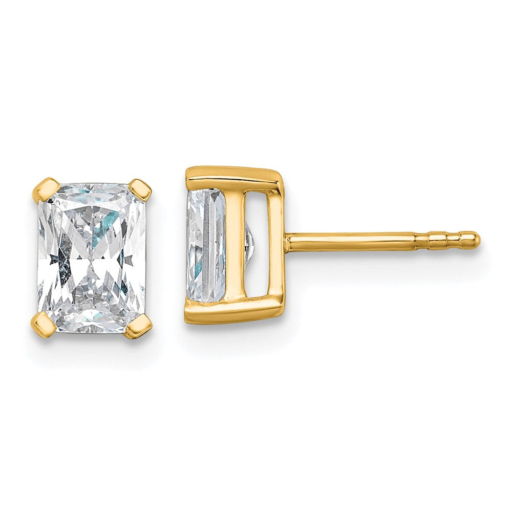 14ky Radiant 5mm Post Earring Mountings