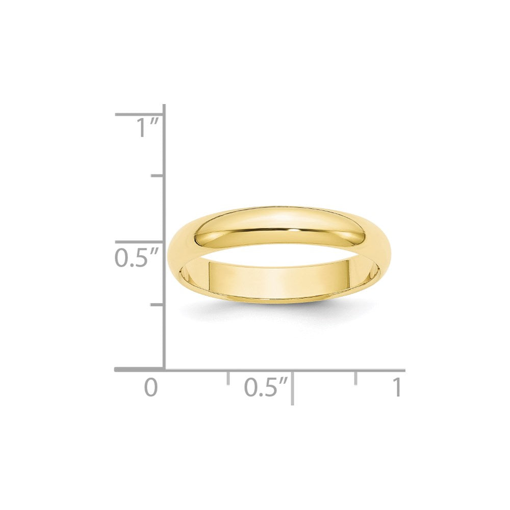 10k Yellow Gold 4mm Half Round Wedding Band Size 8.5