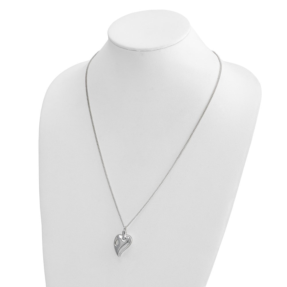 Silver-plated The Reunion Heart Memorial Ash Holder 24 inch Necklace with Poem