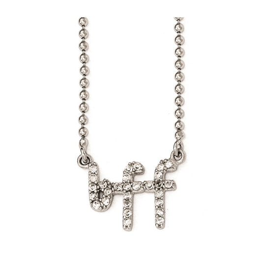 Cheryl M Sterling Silver CZ BFF 18in. Necklace