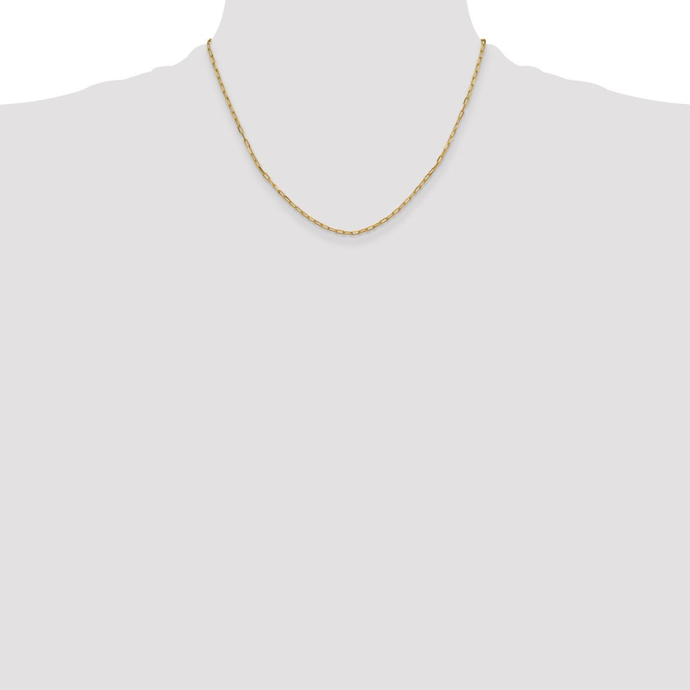 14k 2.2mm Solid Beveled D/C Paperclip Chain