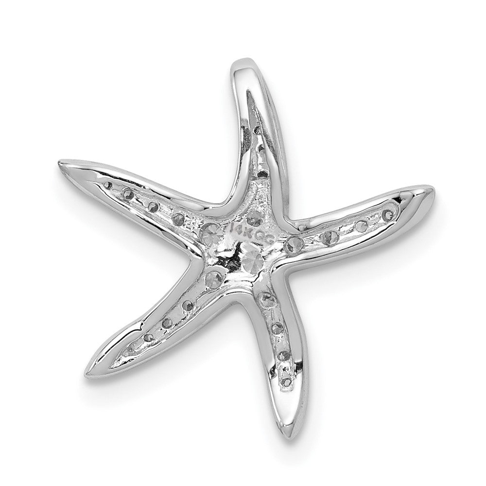 14k White Gold 1/4 carat Lab Grown Diamond VS/SI+ G+ Starfish Chain Slide Pendant