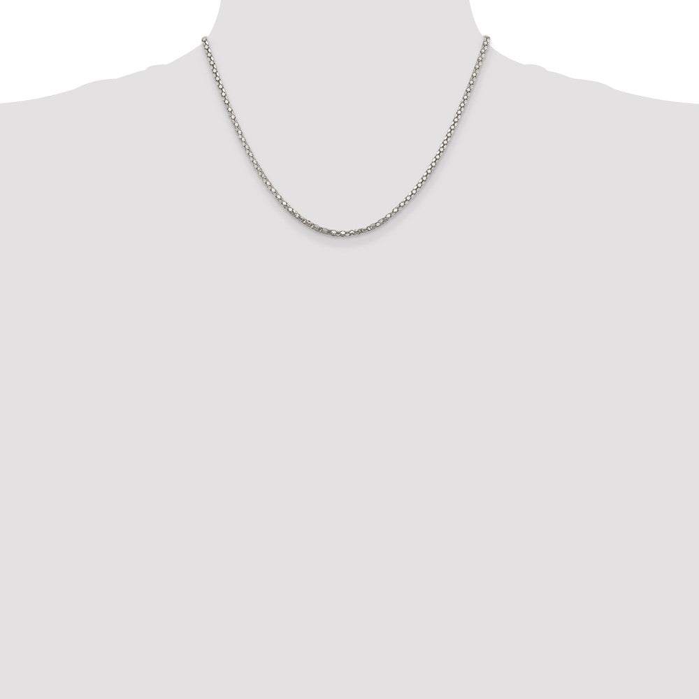 Sterling Silver 2.5mm Popcorn Chain 18 Inches