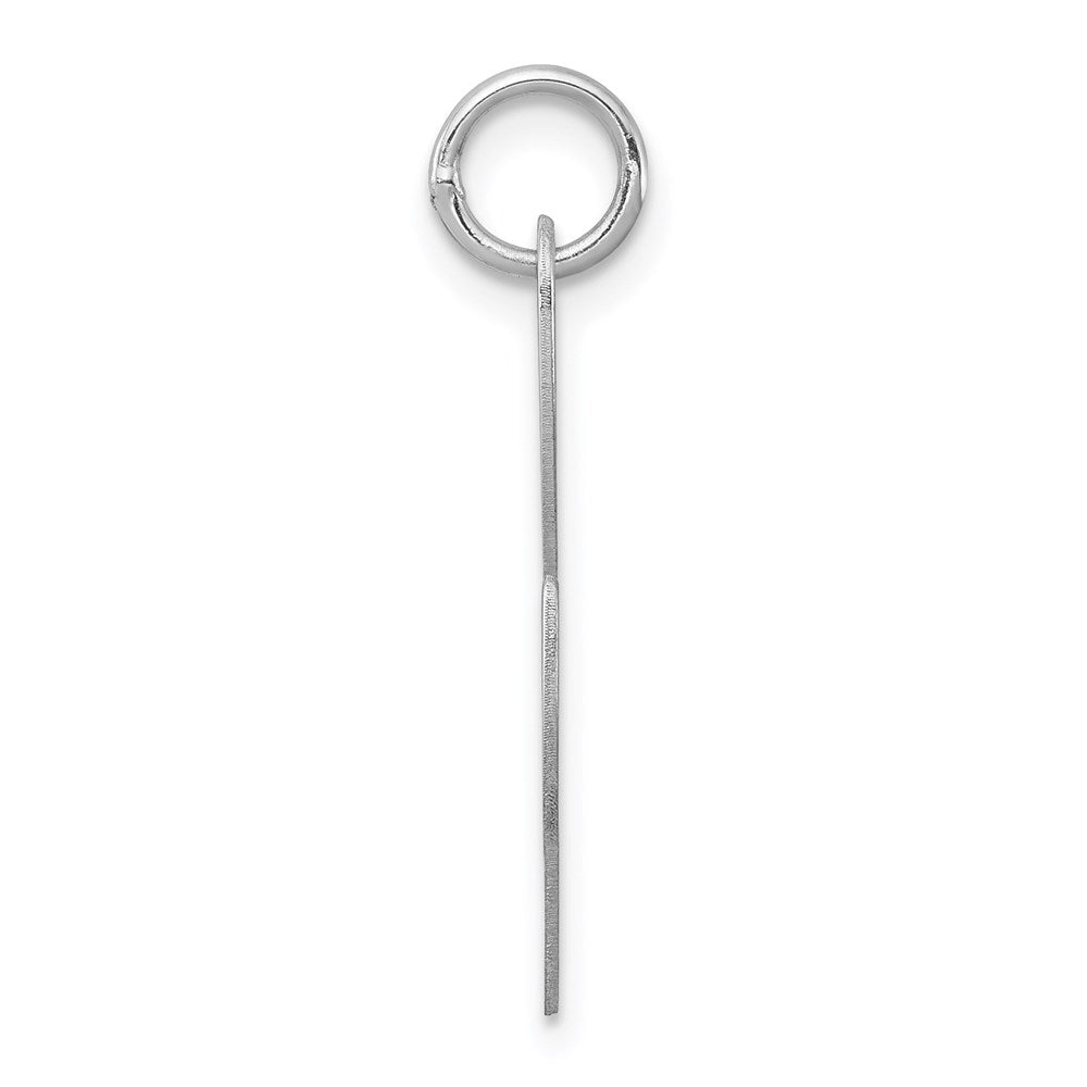 Sterling Silver Rhodium-plated Fancy Script Letter L Initial Charm
