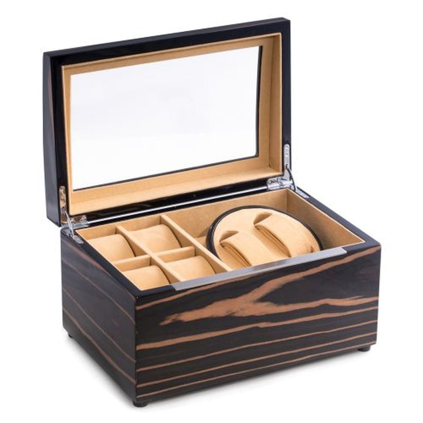 Lacquered Ebony 2 Watch Winder &Watch Storage