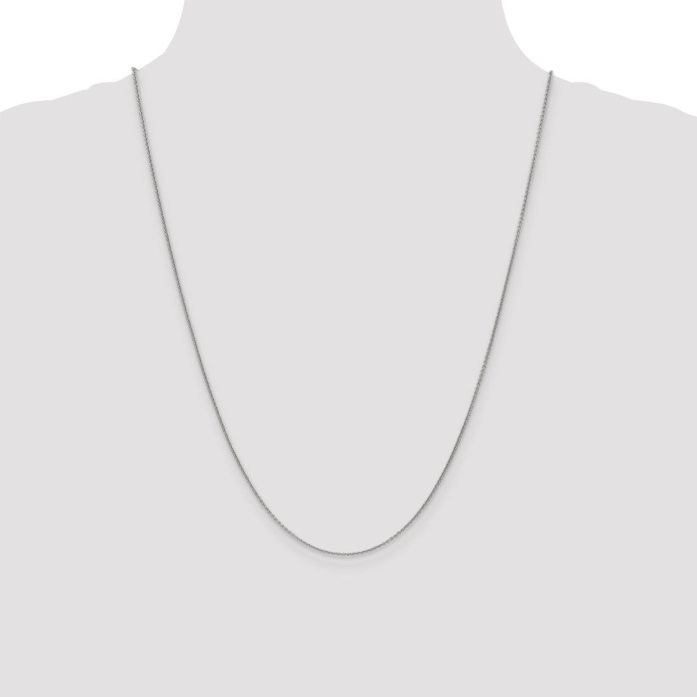 14K White Gold 1.1mm Round Cable Chain