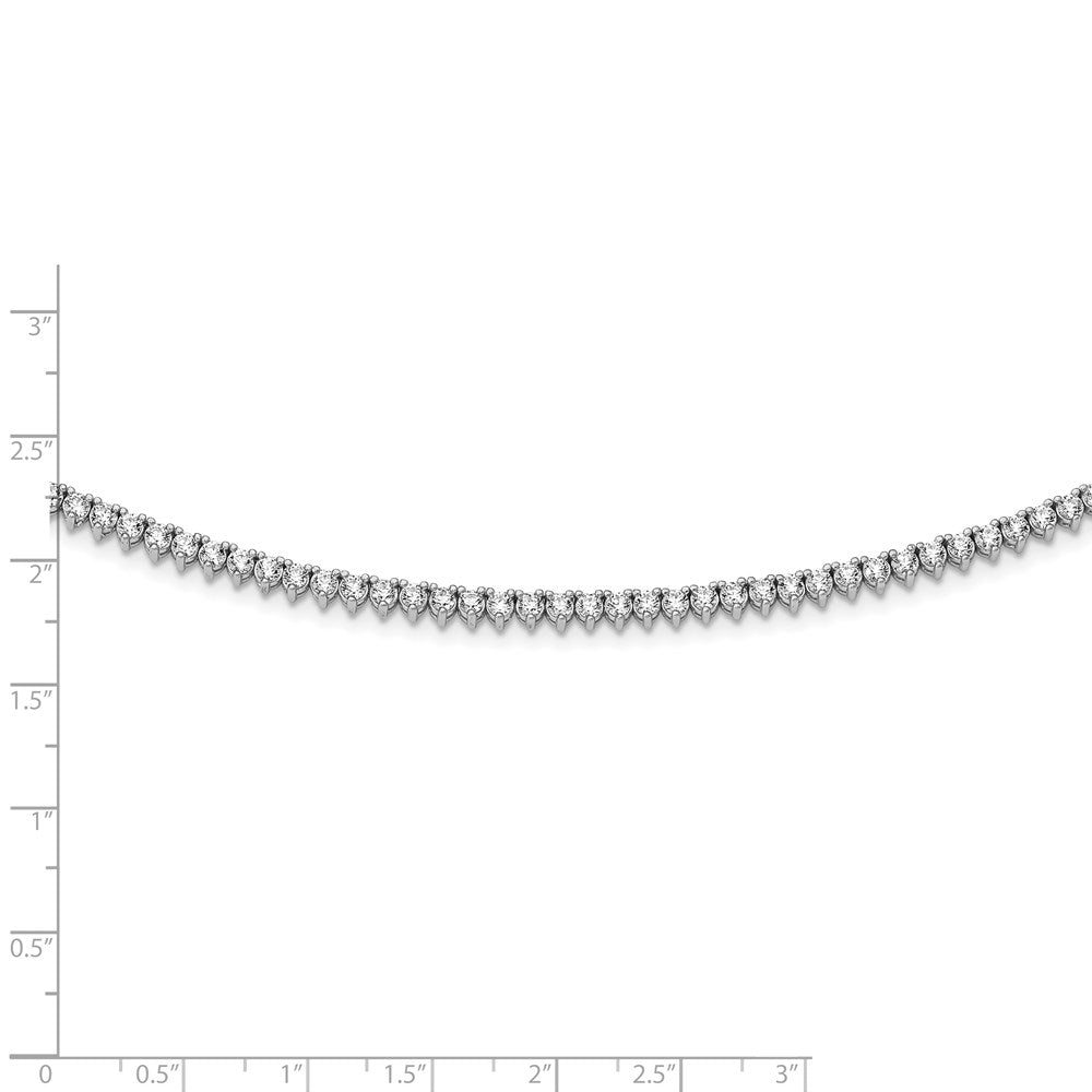 Sterling Shimmer Sterling Silver Rhodium-plated 18 inch 163 Stone CZ Riviera Necklace 18 Inches