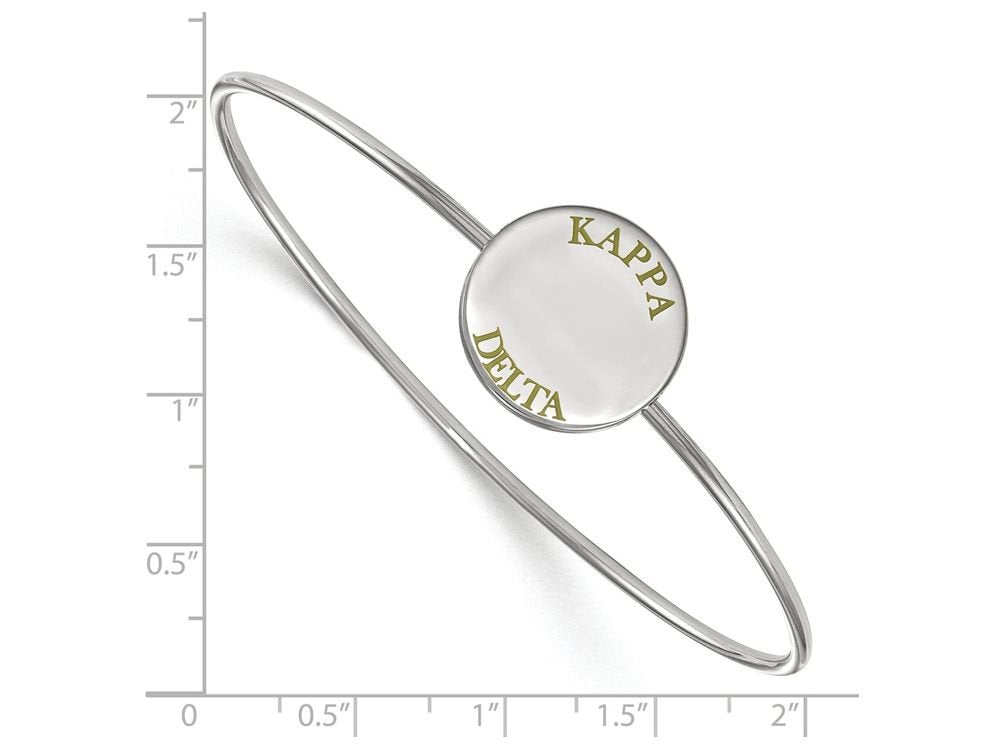Sterling Silver Official Licensed Greek Sororities Kappa Delta (??) Enameled Slip-on Bangle