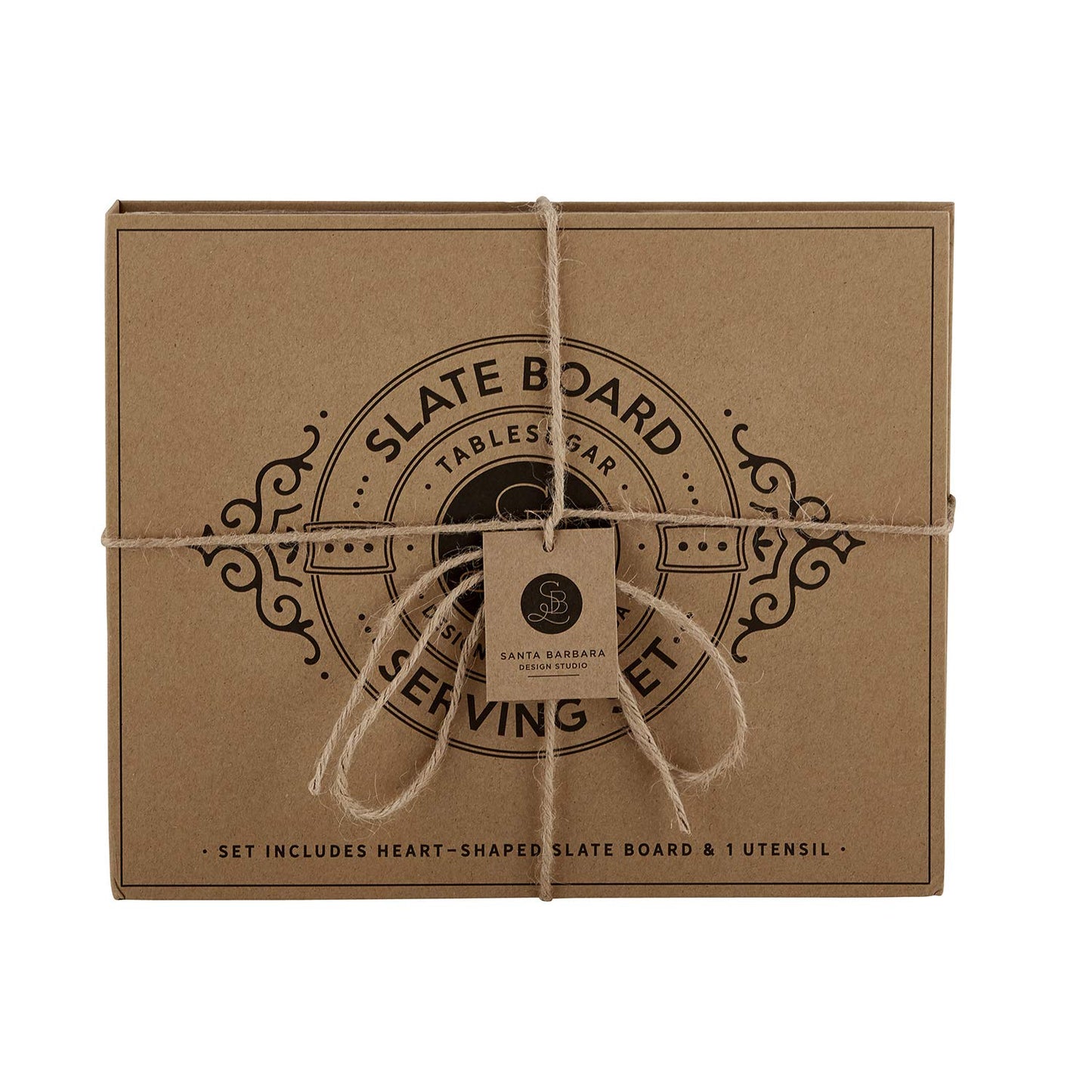 Santa Barbara Design Studio Table Sugar Cardboard Box Gift Set, 2-Pieces, Slate board Serveware
