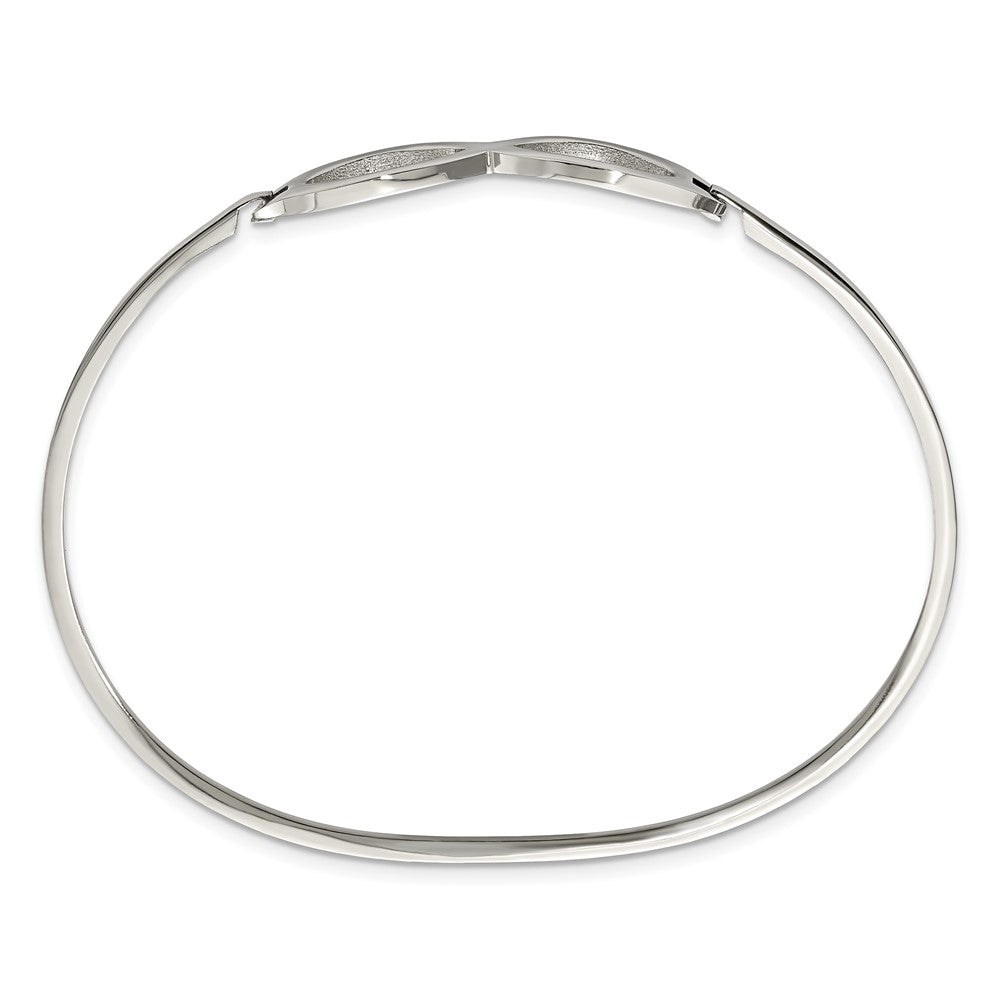 Stainless Steel Polished Infinity Symbol Bangle 7.25 inches