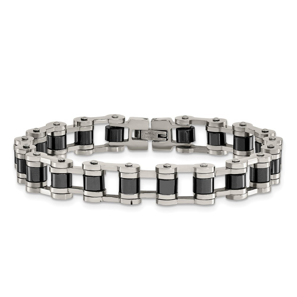 Stainless Steel Polished with Magnetic Links 8.5in Bracelet 8.5 inches