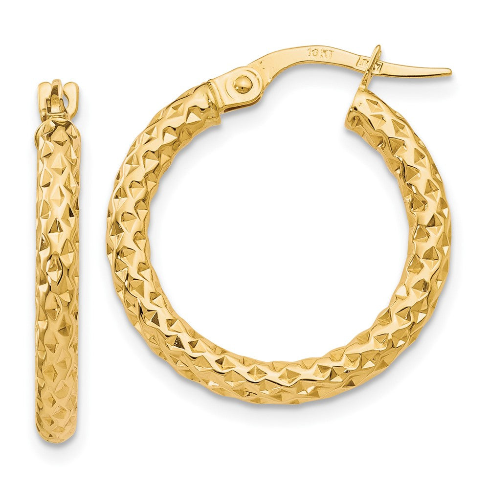 10K Polished D/C Hoop Earrings