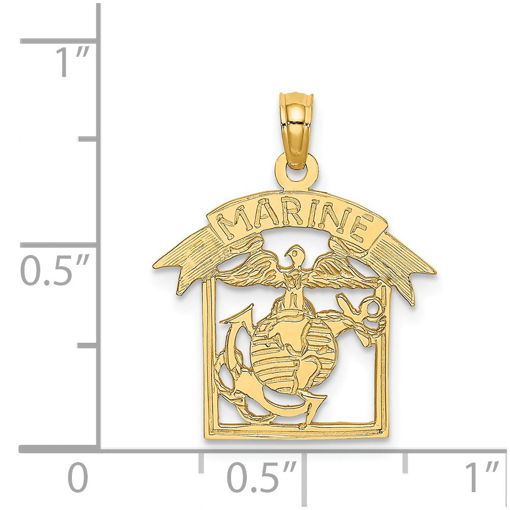14K Framed MARINE Charm