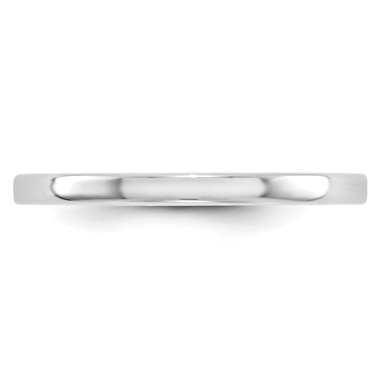 10k White Gold 2mm Lightweight Flat Wedding Band Size 5.5