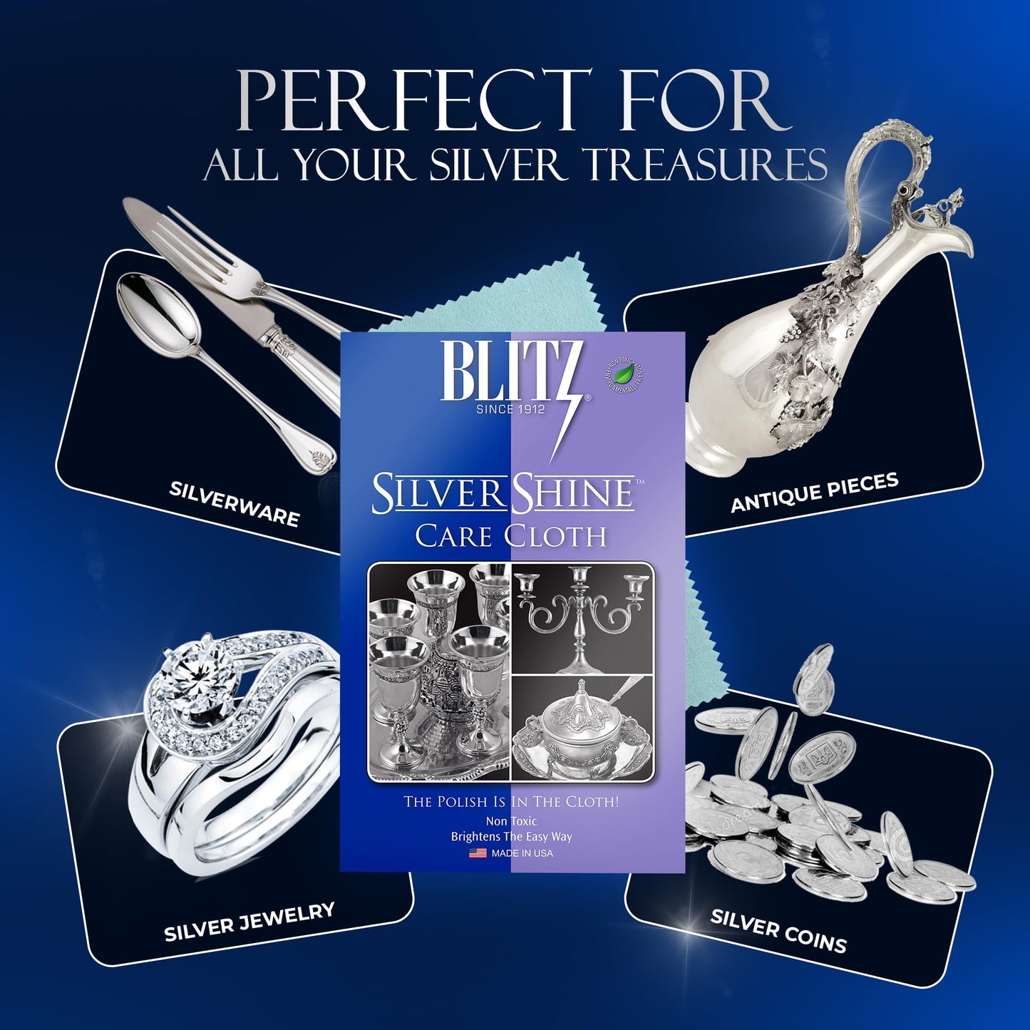 Blitz Sterling Silver Care Cloth Bagged QGM23291
