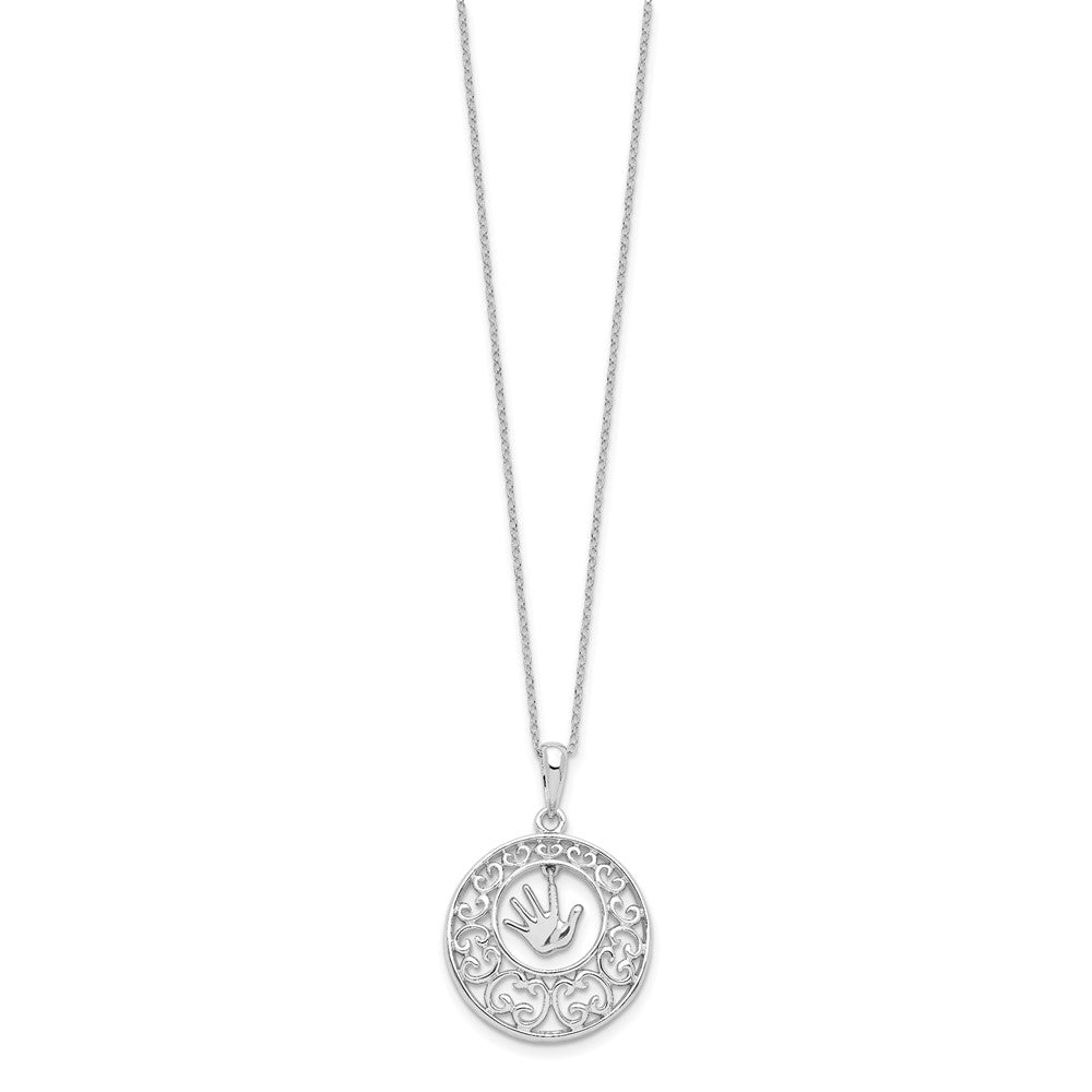 Sentimental Expressions Sterling Silver Rhodium-plated Antiqued Children 18in Necklace