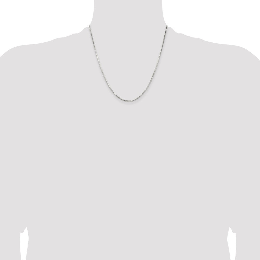 Sterling Silver 1.5mm Diamond-cut Round Box Chain 20 Inches