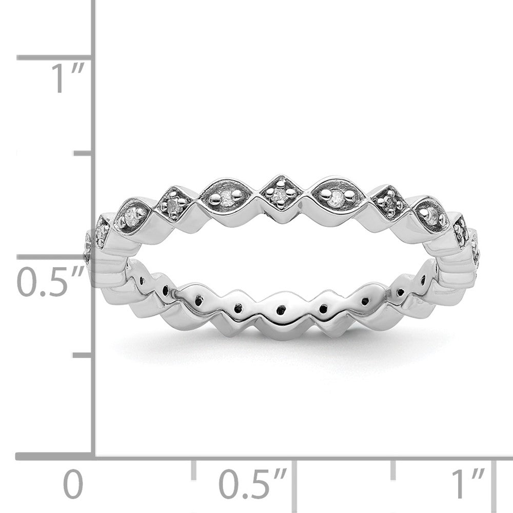 Sterling Silver Stackable Expressions Diamond Ring Size -9